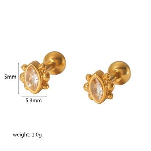 ต่างหูแบบติดหู ดีไซน์ดอกไม้ ดาว หัวใจ ชุบทอง 18K บนสแตนเลสสตีล เหมาะสำหรับใส่ทุกวัน เครื่องประดับสำหรับผู้หญิง - Product Image 3