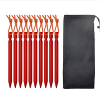 Lot de piquets de tente triangulaires en aluminium en gros, multi-packs, avec lignes de maintien coupe-vent pour kit d'ancrage de bâche de camping