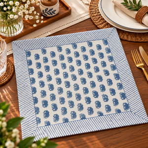 Serviettes en coton avec motif à pois bleus, bordure tissée, linge de table réutilisable pour salle à manger, cuisine, restaurant, café et usage domestique - Product Image 2
