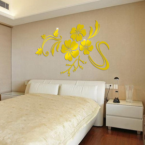 3D <b>Mirror</b> Wall Stickers Flower Shape <b>Acrylic</b> Home Decoration For Bedroom Living Room Contemporary Design - Product Image 2