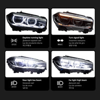 Conjunto de faros delanteros LED Angel Eyes premium para BMW X5 F15 2014-2018 con señal de giro dinámica DRL, Plug and Play, piezas de automóvil