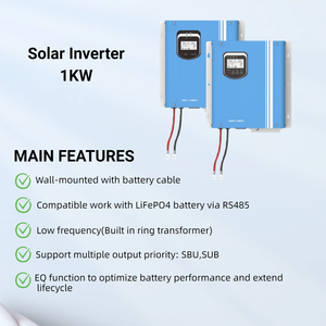Onduleur solaire hybride hors réseau 1KW 12V 24V basse fréquence DC vers AC 110V 220V monophasé à onde sinusoïdale pure avec contrôleur <span class=keywords><strong>PWM</strong></span> ou MPPT - Product Image 3