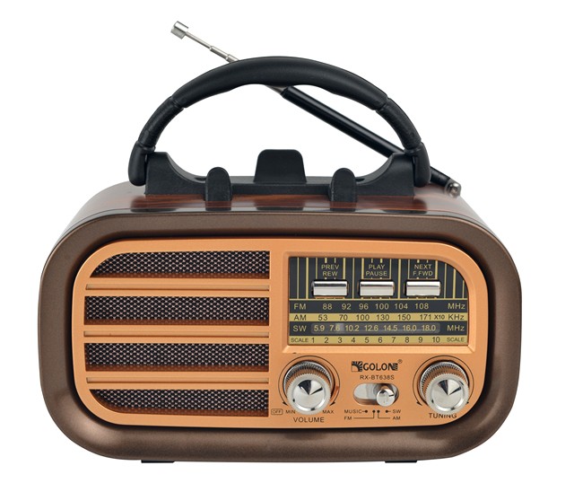 Golon Small Retro Vintage AM/FM SW Radio with Built-in Speaker Torch Light USB/SD Support Portable Desktop Design