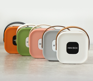 Customizable Logo <b>Mini</b> Jewelry <b>Box</b> Mirror Handle Small Travel Organizer Compact Plastic Case Buckle Closure Square Shape - Product Image 1