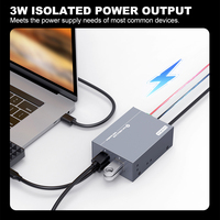 Sipolar Stock AT-4A20M3 - Hub USB 2.0 de 4 Puertos con Aislamiento, para Riel DIN Metálico, 480 Mbps, -25~80 °C, para Uso en Laboratorio