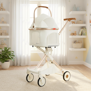 Pliable Léger Chat Lumière <span class=keywords><strong>Chien</strong></span> Transporteur Pet <span class=keywords><strong>Landau</strong></span> 4 Roues 2 En 1 Poussette <span class=keywords><strong>Pour</strong></span> Animaux De Compagnie - Product Image 6