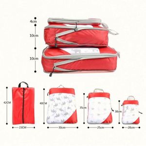 Custom Printed Eco-Friendly Lightweight Nylon <b>Compression</b> Packing Cubes Mesh Travel Luggage Storage <b>Bags</b> Silk Screen Printed - Product Image 5