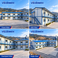 VICDOWEX Bâtiment préfabriqué modulaire contemporain de type K, épaissi, personnalisé pour camp de construction, bureau et dortoir de travailleurs