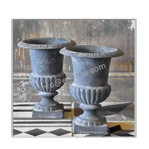 Garden Urns Cast Iron Antique Classic Urn Garden Flower Urn Europe Metal Retro Vintage Flower Pot Decorations For Events Party Supplies