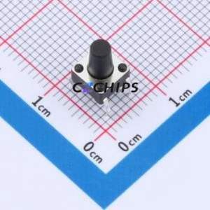 TC110426090 Tactile Switch Through hole Component (THT)-4P,6x6mm Switch Single Pole Single Throw Round Button 2.6N 9mm - Product Image 1