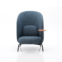 Fauteuil de loisirs à négociation unique Accent Hotel Chaise longue en cuir Chaise pivotante confortable avec pied en acier inoxydable