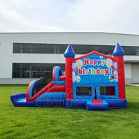 Château gonflable commercial avec toboggan, combo gonflable en PVC, toboggan gonflable, structure gonflable pour enfants, location pour fête d'anniversaire
