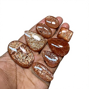 100% naturel fait à la main meilleure qualité pierres précieuses en vrac pierre de soleil rouge Cabochon en mélange forme taille dos plat certifié fabrication de bijoux - Product Image 1