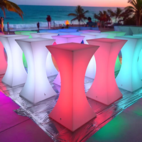 Table de bar LED Table haute éclairée rechargeable avec changement de couleur RVB pour mariage à la maison