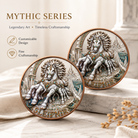 Pièce de monnaie en cuivre pur 999 de 1 oz, série animale mythologie nordique, colorée, en relief, édition collector 3D UV, pièce de monnaie en cuivre