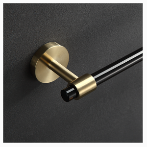 Modern Wall Mounted Gold Stainless Steel Bathroom Walnut Single <strong>Towel</strong> <strong>Rail</strong> - Product Image 4