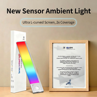 Lumière d'armoire LED RVB à intensité variable et multicolore Veilleuse d'ambiance pour jeux vidéo de bureau TV Home Entertainment Scene Decor Remote