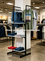 Étagère de magasin de vêtements de boutique Mingtang personnalisée, présentoir de vêtements en métal, présentoir de t-shirts pop-up pour boutique de vêtements