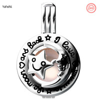 Vente en gros pendentif médaillon en argent 925 avec empreinte de patte et perle d'amour en vrac avec placage de rhodium pour cadeau