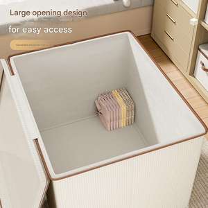 Boîte de rangement en maille à glissière avec couvercle, organisateur de garde-robe pliable étanche à l'humidité, organisateur de vêtements de placard ventilé - Product Image 2