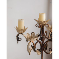 Bougeoir de luxe en métal décoratif, 1 pièce, support de bougie rétro Antique Menorah pour la décoration de la maison