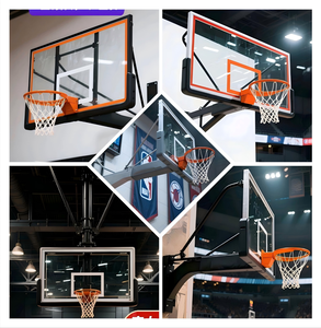 Panier de basket pliable à fixation au plafond, hauteur réglable, gain de place pour salle de sport intérieure, terrain polyvalent - Product Image 1