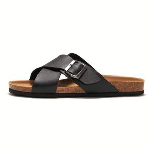 Nouvelles pantoufles d'extérieur en EVA avec doublure en cuir, respirantes, semelle antidérapante, confortables, semelle souple - Product Image 5
