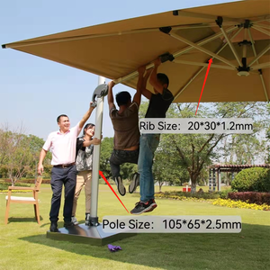 Paraguas de <span class=keywords><strong>patio</strong></span> Led solar de alta calidad Sombrilla para exteriores Paraguas romano grande - Product Image 6