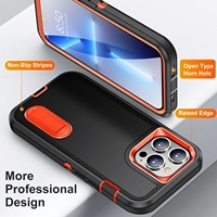 NOUVEAU 3-EN-1 pour iPhone 16 15 13 12 11 14 Pro Max X XR XS SE 8 7 Plus Coque de téléphone robuste antichoc avec béquille et protection anti-poussière