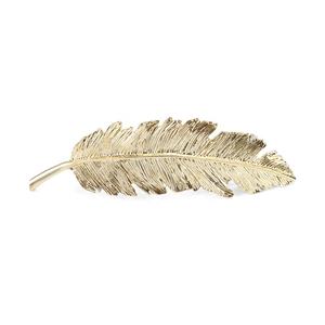 Accessori per capelli in metallo di moda con fermaglio per capelli in piuma di personalità in lega d'oro per ragazze - Product Image 5