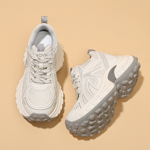 Lightweight Breathable Women's Sneakers 2026 Spring Chunky Soled Height Enhancing Casual Hiking Shoes Retro Style - Product Image 5