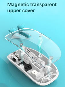 Ratón inalámbrico con logotipo personalizado, doble conexión Bluetooth 2.4GHz, clic silencioso, transparente, para Macbook - Product Image 3