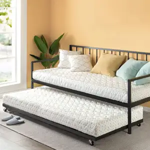 Classic divan solid wood white extendable daybed no trundle with drawer storage