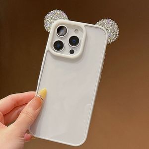 <span class=keywords><strong>Fundas</strong></span> de Teléfono Móvil Hechas a Mano de Lujo con Orejas de Ratón Brillantes, Resistentes a Impactos, de TPU, para 12-16 Promax 14 Plus 15 Pro, con Diamantes de Imitación - Product Image 4