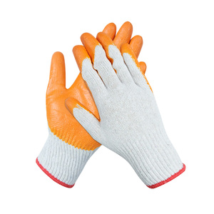 Gants suspendus en caoutchouc plat de mode Gants en coton enduits de <span class=keywords><strong>latex</strong></span> <span class=keywords><strong>orange</strong></span> de sécurité Gant de travail de sécurité - Product Image 2