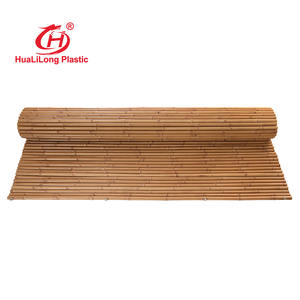 スポーツ・農場用 防犯フェンスパネル 熱処理木材 プラスチック・竹ロール付き 人工竹垣 - Product Image 6