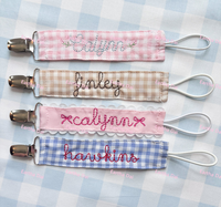 Clips de sucette de ruban vierge personnalisés faits à la main avec Rac Ric pour bébé garçons fille cadeau attache-sucette