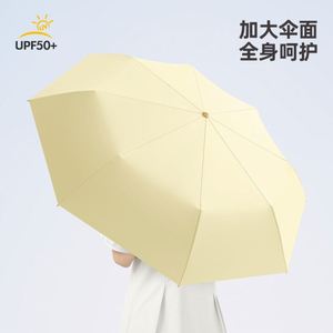 Paraguas de Viaje Plegable de 3 Secciones con Diseño Coreano Personalizado, 8 Varillas, Protección UV, para Lluvia y Sol, con Logotipo - Product Image 3