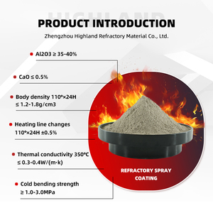 Giá rẻ vữa chịu lửa xi măng 1600 ℃ cao refractoriness vật liệu phun chịu lửa cho nhiệt độ cao lò - Product Image 2