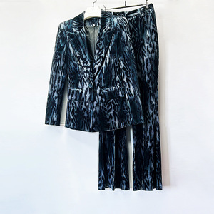 Completi in <span class=keywords><strong>Velluto</strong></span> di Alta Qualità per Donne, Set Eleganti con Stampa Leopardata per Ufficio - Product Image 1