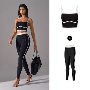 Großhandel Damen 2-teiliges Sportset Tanktop Gym-Leggings für Tennis Fitness Bequeme Activewear Individuelles Logo OEM ODM - Product Image 1