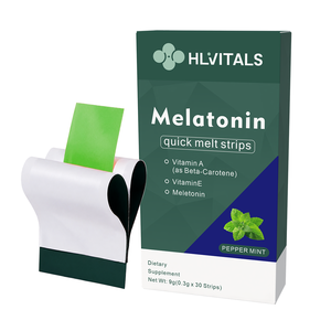 Tiras Orales de Melatonina para el Sueño con Vitaminas A y E, Suplemento Dietético para la Relajación - Product Image 1