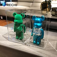 Vitrine de collection de figurines en acrylique illuminée RECHI avec éclairage LED pour le rangement et l'exposition de figurines Bear Brick