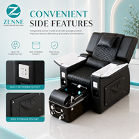 Fauteuil de pédicure spa moderne de luxe avec bain de pieds à remous et massage, mobilier de salon de manucure avec accoudoir de rangement, personnalisable OEM pour usage en centre commercial et hôtel