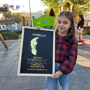 Dropshipping Shopify POD Product Globe Moon Phase Photo <b>Frame</b> Foil Stamping Personalized <b>Frame</b> Valentines Day Anniversary Gift - Product Image 3