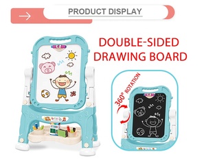 Crianças prancheta magnética dupla face diy art jogo tablet brinquedo com rotação de 360 - Product Image 3