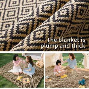 Esterilla de Picnic Rectangular con Patrón de Diamantes Marrón, Impermeable, para Acampar al Aire Libre, para Uso en Salidas de Primavera - Product Image 4