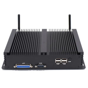 Mini PC de escritorio Industrial sin ventilador <span class=keywords><strong>ITX</strong></span> Core I5 8250U I7 8550U <span class=keywords><strong>DDR4</strong></span> compatible con tres pantallas puerto de impresión LPT colgante de pared AU US - Product Image 1