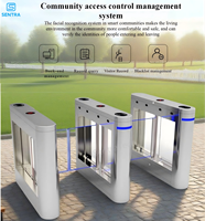 Tourniquets de contrôle d'accès multi-recognition Sentra SS02 IP46 avec moteur sans balais, reconnaissance faciale, RFID, code QR, empreinte digitale, SUS304