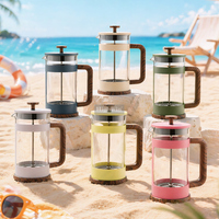 Cafetière à piston en verre borosilicate HIGHWIN 350/600/800/1000ml avec filtre à thé pour le thé et le café